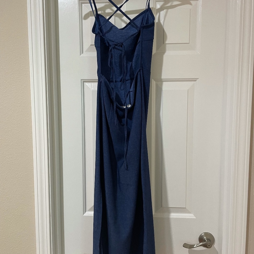 Le Lis strappy blue dress